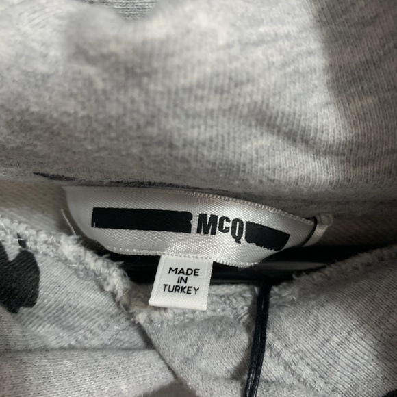 McQ Alexander McQueen Grey Hoodie with Bird Print - Picture 3 of 4